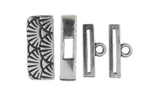 Wickes Small Box Cap Stitch End Cap for Size 11 Seed Beads, Antique Pewter, 21mm (Qty: 1)